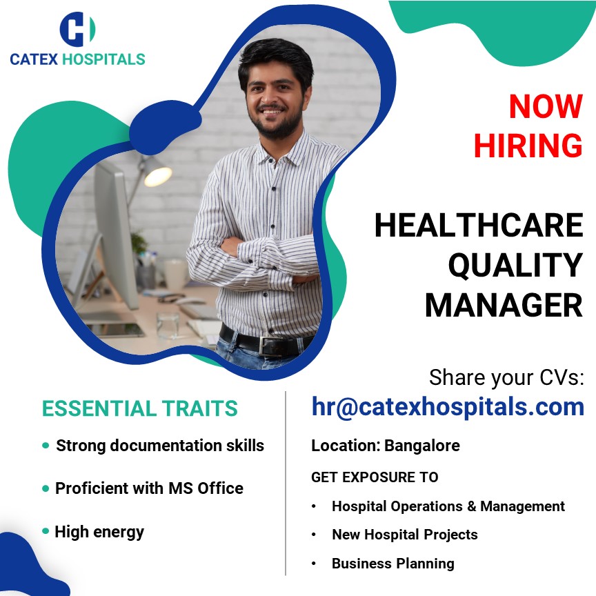 CatexHealth's tweet photo. Looking for a Healthcare Quality Manager with strong documentation skills! Give your career a boost with this opportunity to work with some of the top talent in the healthcare industry. Email your CVs: hr@catexhospitals.com

#healthcarequality #healthcare #catex #catexhospitals https://t.co/eDrWvr127x