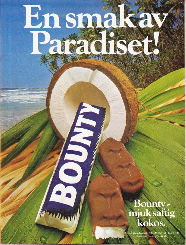 "En smak av paradiset" #gammalreklam från 1980-talet