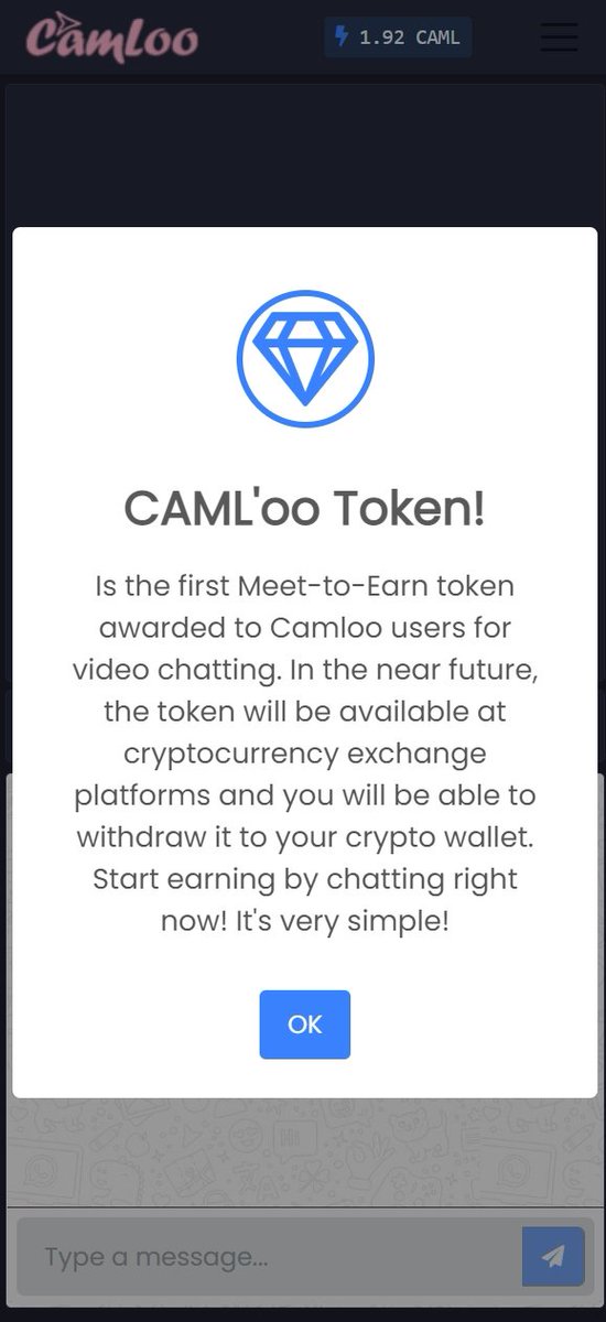 Communicate and get a CAML token! It's easy and it's free! Soon we will add the withdrawal of tokens to crypto wallets!