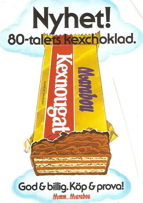 "80-talets kexchoklad", #gammalreklam från 1980-talet.