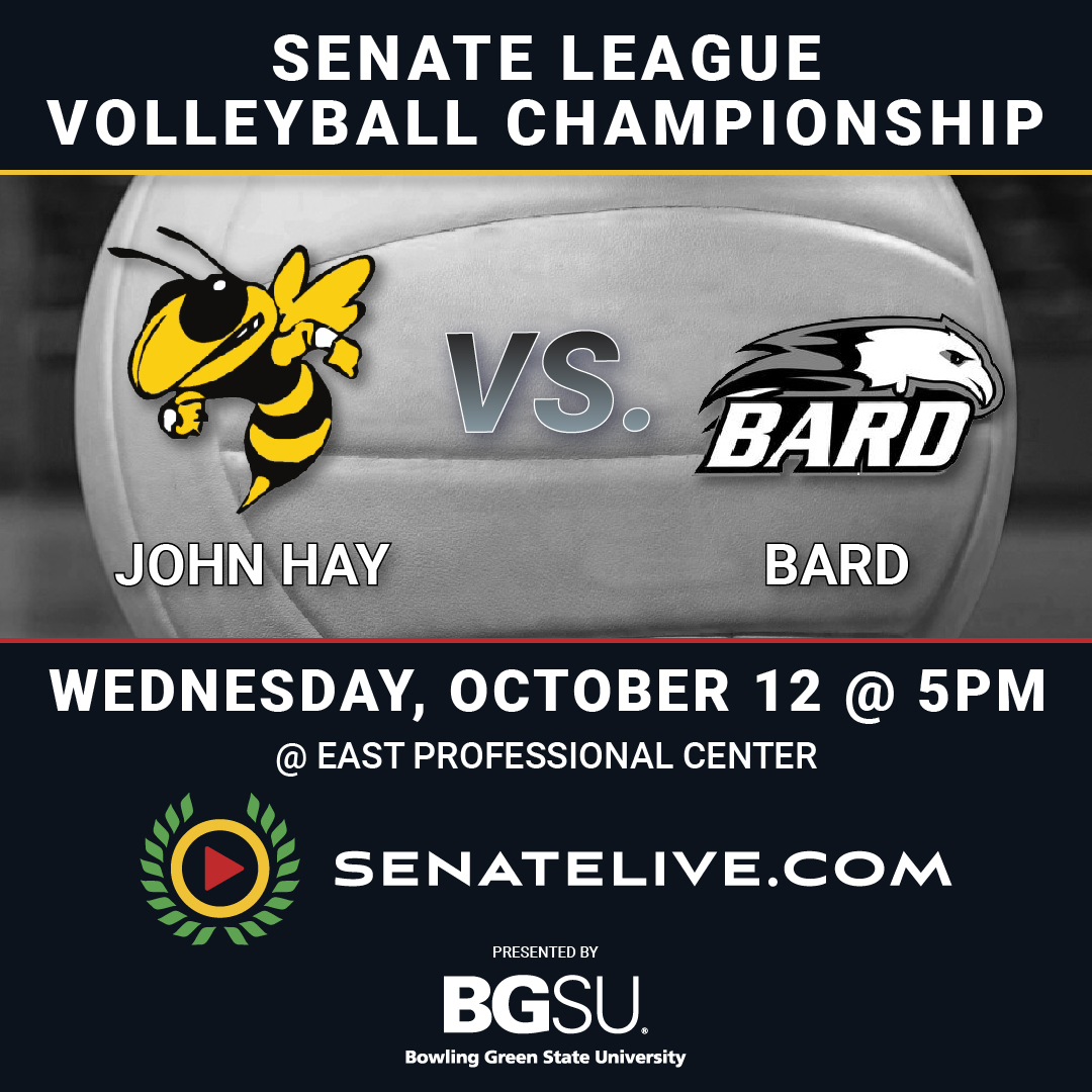 SenateLive's tweet image. Tomorrow is the Senate League Volleyball Championship - John Hay vs. Bard High School @ 5:00PM. You can watch it on senatelive.com for FREE!  #senatelivedw
@CLEMetroSchools @CLESenateSports @DistrictWON