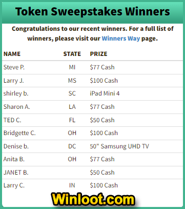 Winloot's tweet photo. Congrats to our recent Token Entry #Winners!
Enter to #win our next #Giveaways, including a $1,000 #Visa Gift Card ending on October 30th!

Play Winloot 100% FREE: https://t.co/C62thtIwc0 https://t.co/8XfleQZE23