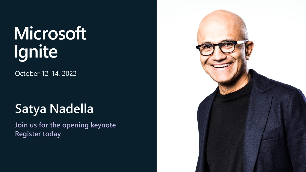 Tune in to watch <a href="/satyanadella/">Satya Nadella</a> kick off #MSIgnite starting on Oct 12 to learn how Microsoft is helping customers do more with less across the Microsoft Cloud ☁️:msft.it/6017dMWDf