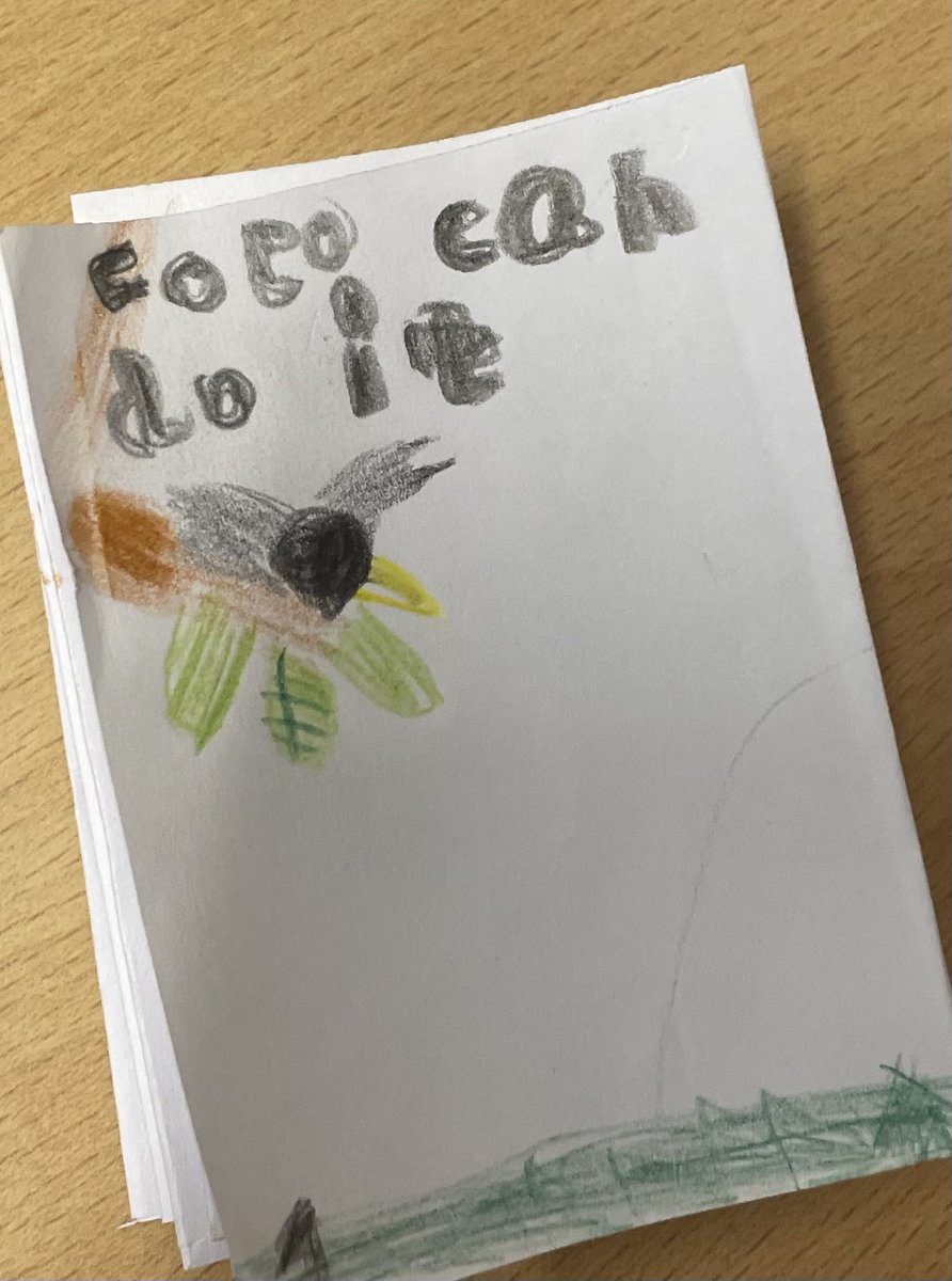 MissMorgan_SF's tweet photo. Coco can do it! In group 3/4 at Merlijn we made mini books about the story ‘Coco can do it’. Excellent writing in English and drawings of Coco! #merlijnmontessori @SuchFunDB https://t.co/Gv4Bmu2vcQ