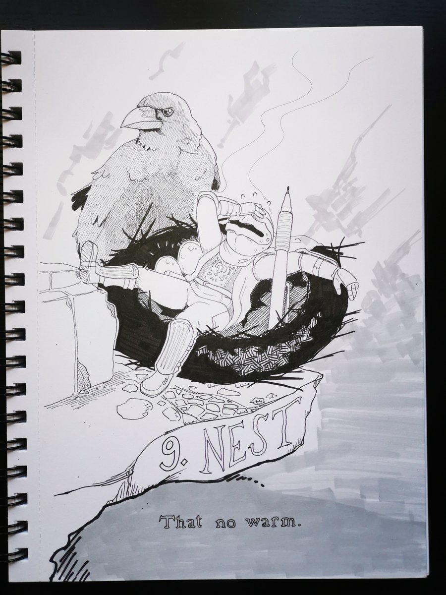 capquestion's tweet photo. Inktobers 7, 8, 9. I've mostly been keeping up, but right now I'm slightly behind. Better get back to the drawing board to catch up... #inktober2022 https://t.co/axKpwIREbL