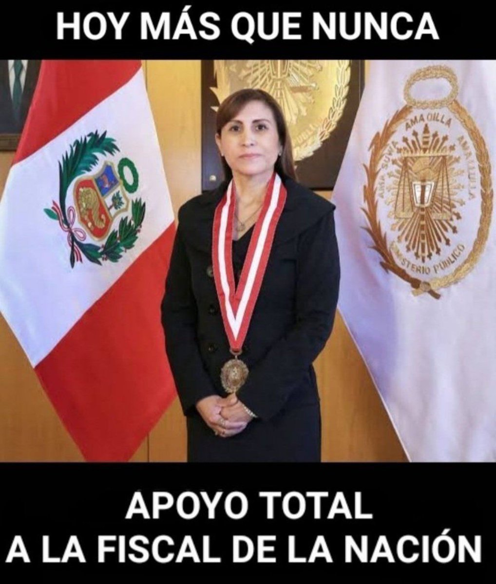 YeliDuich's tweet photo. Apoyo incondicional a la fiscal Patricia Benavides, por tener el valor de investigar a Pedro Castillo y liderar la lucha contra la corrupción. Sin #MinisterioPublico no hay oposición. https://t.co/SZDZmY1wtS