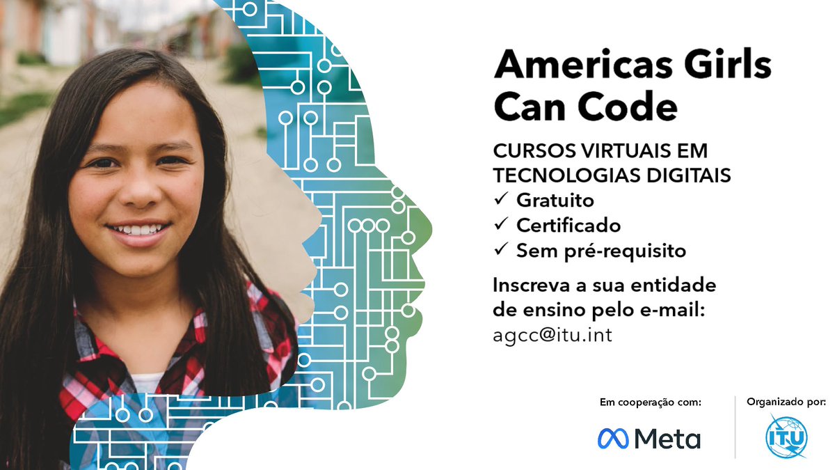 ONUBrasil's tweet photo. A União Internacional de Telecomunicações (UIT) divulga oportunidade de cursos gratuitos, como parte do projeto de inclusão digital “Americas Girls Can Code”, treinamento que busca engajar meninas e mulheres nos estudos e carreiras das tecnologias digitais.
@ITUAmericas https://t.co/TZV5Fo4ISW