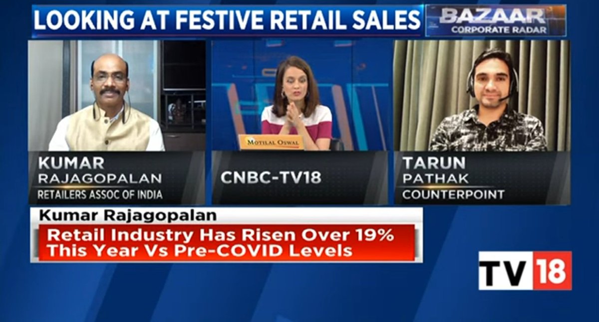 Decoding the festive season retails sales with @CNBCTV18Live @CounterPointTR