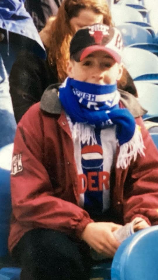 the_bigstep's tweet photo. This is Lewis Keogh on his first visit to watch his beloved Sheffield Wednesday

Lewis took his life due to gambling aged 34

One of his last requests was for his ashes to be scattered at Hillsborough, where we will walk to on Friday to remember him and all lives lost to gambling https://t.co/ORahzemRih