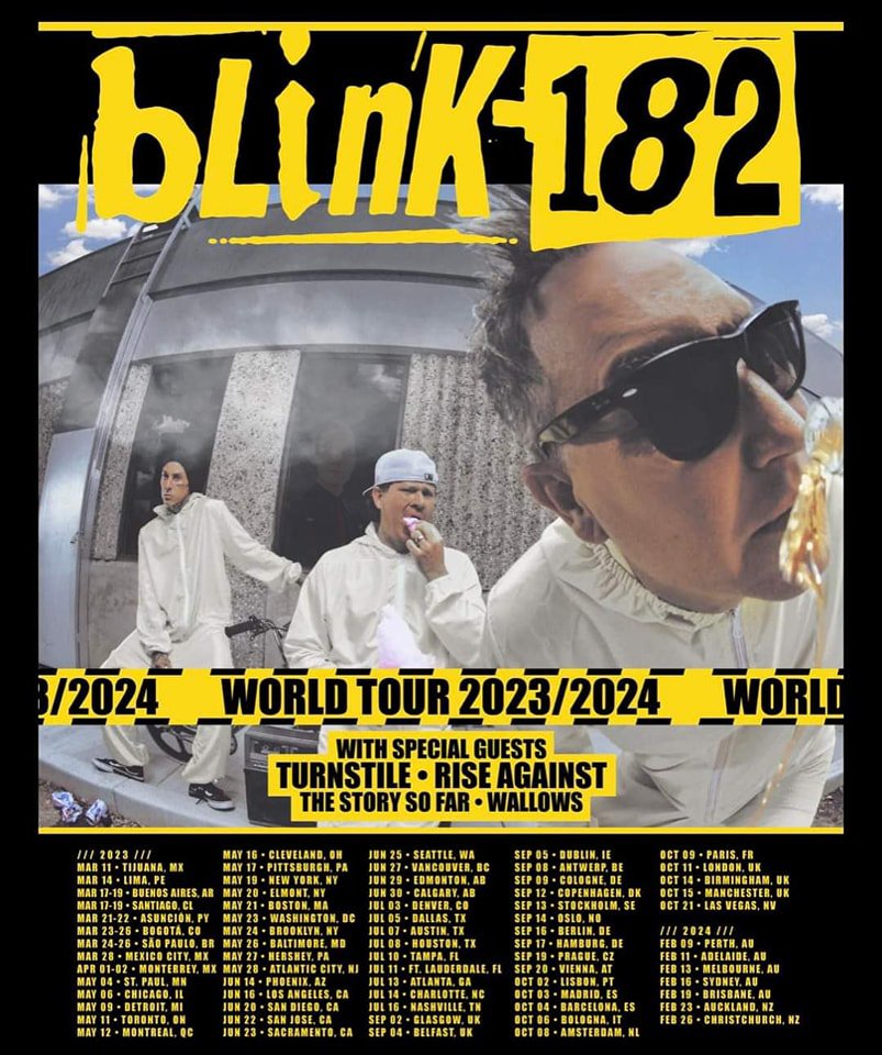 RubenNSons's tweet image. HOLY SHIT! If you zoom in the new blink 182 tour poster you can actually see Matt 👀 R.I.P. 
#blink182 
#mattskiba