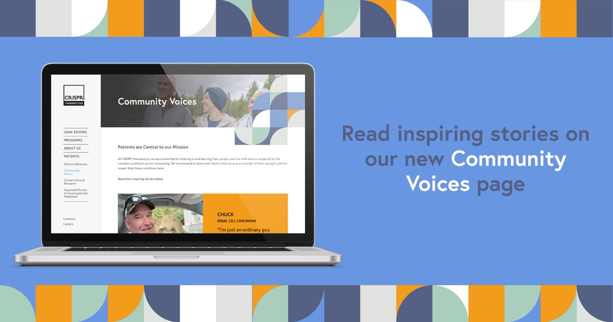 Community voices add value to our research and help advance our mission towards developing potentially transformative gene-based medicines. With patients alongside us, our goal is to move forward together. Find our inspiration here: bit.ly/3ChsSMl