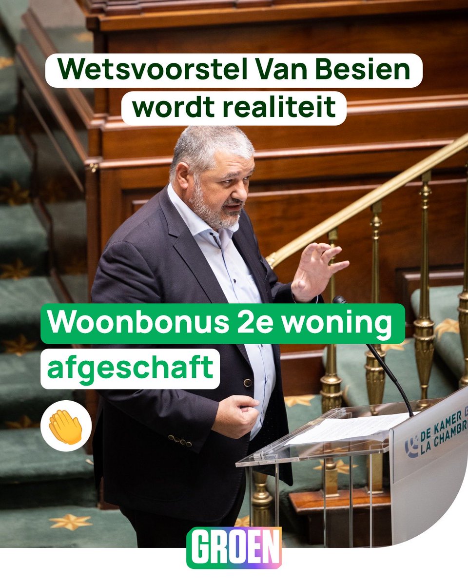 DieterVanBesien's tweet photo. Eindelijk wordt federale woonbonus afgeschaft. Een jong koppel dat eigen woning wil kopen wordt benadeeld tegenover ouder koppel dat spaargeld wil investeren in vastgoed. Dat kan niet! Ik diende een wetsvoorstel in om dat af te schaffen. Vivaldi heeft het zopas bevestigd! https://t.co/R4xvQxlP54