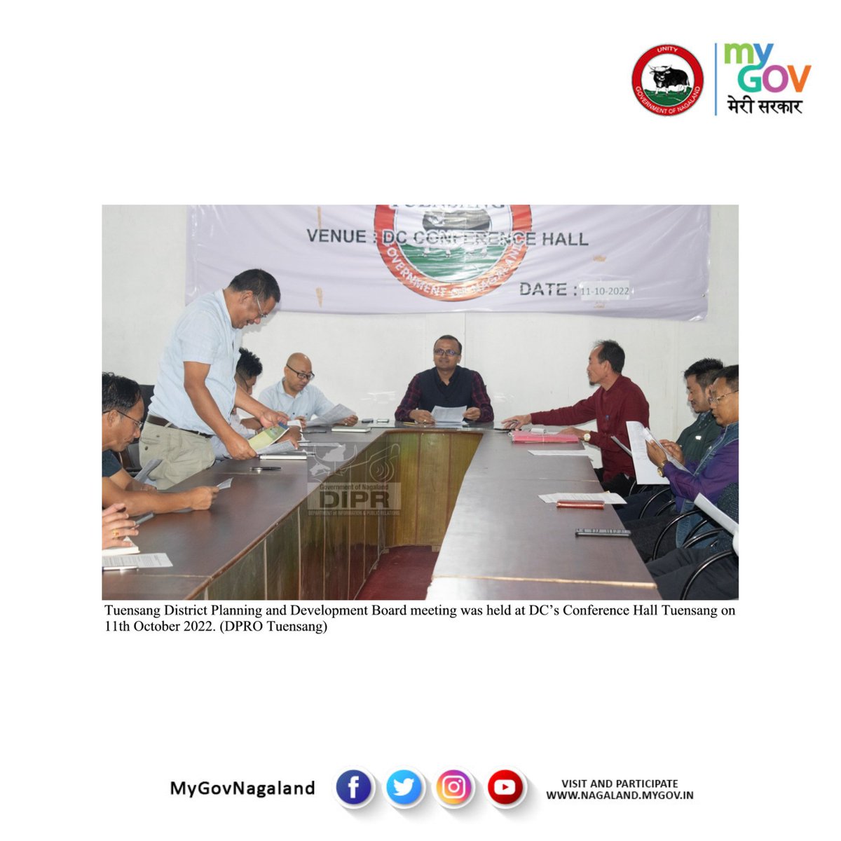 MyGovNagaland's tweet photo. Tuensang District Planning and Development Board meeting was held at DC’s Conference Hall Tuensang on 11th October 2022 and the meeting was chaired by Kumar Ramnikant Vice Chairman DP&amp;DB and Deputy Commissioner Tuensang.
@DcTuensang
@dipr_nagaland https://t.co/z5WHdV6dEu