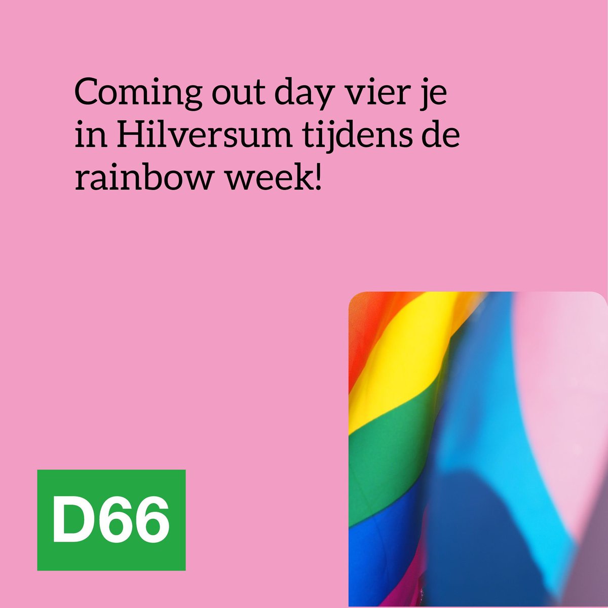 🏳️‍🌈 Altijd en overal jezelf kunnen zijn, ook in Hilversum!

🌈 We vieren dat met de rainbow week!

❤️ Heb jij al een evenement bezocht?