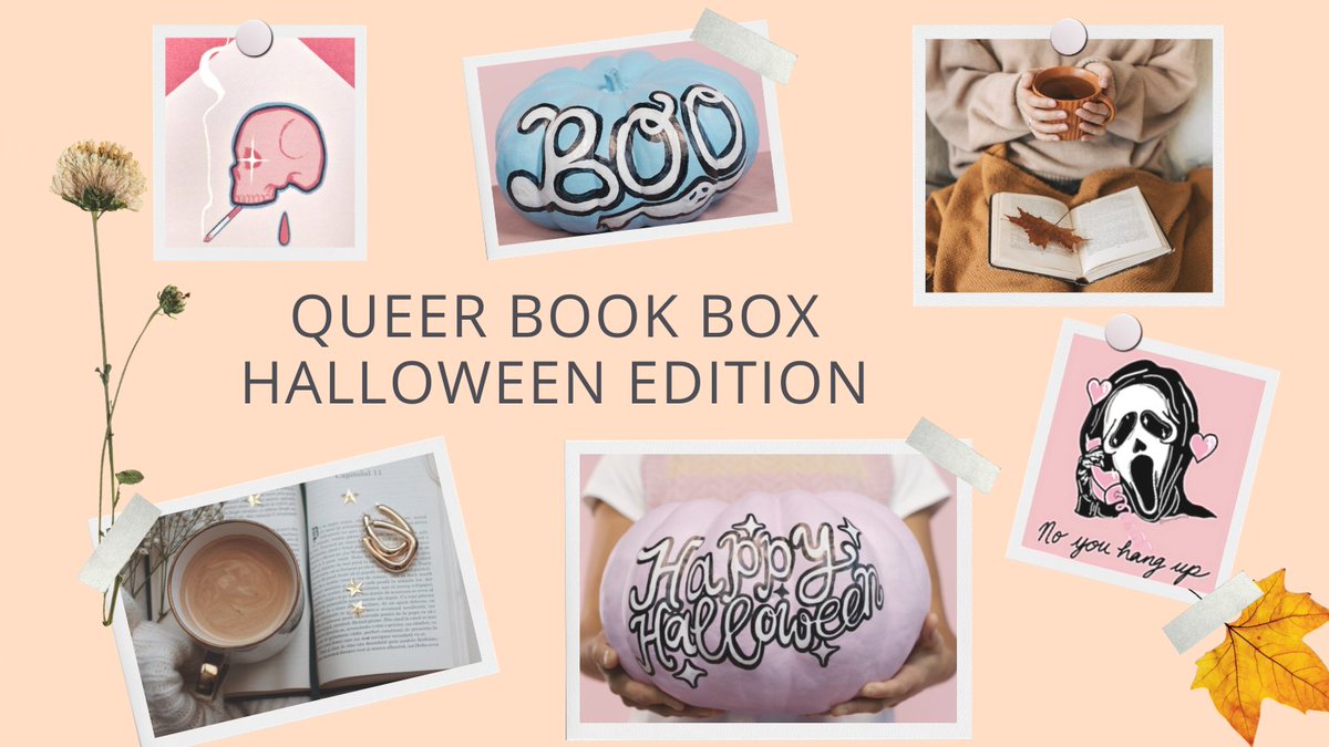 queerbookbox's tweet photo. One-off Halloween boxes now on sale! Featuring an excellent queer book, by a queer author, suitably spooky for the season; a message from the author, a cute zine, a very unique 80-card Tarot deck, pumpkin spice wax melts, cool stationery etc. Get it now! https://t.co/FPj71IHMC7 https://t.co/XCIz9VTKcs