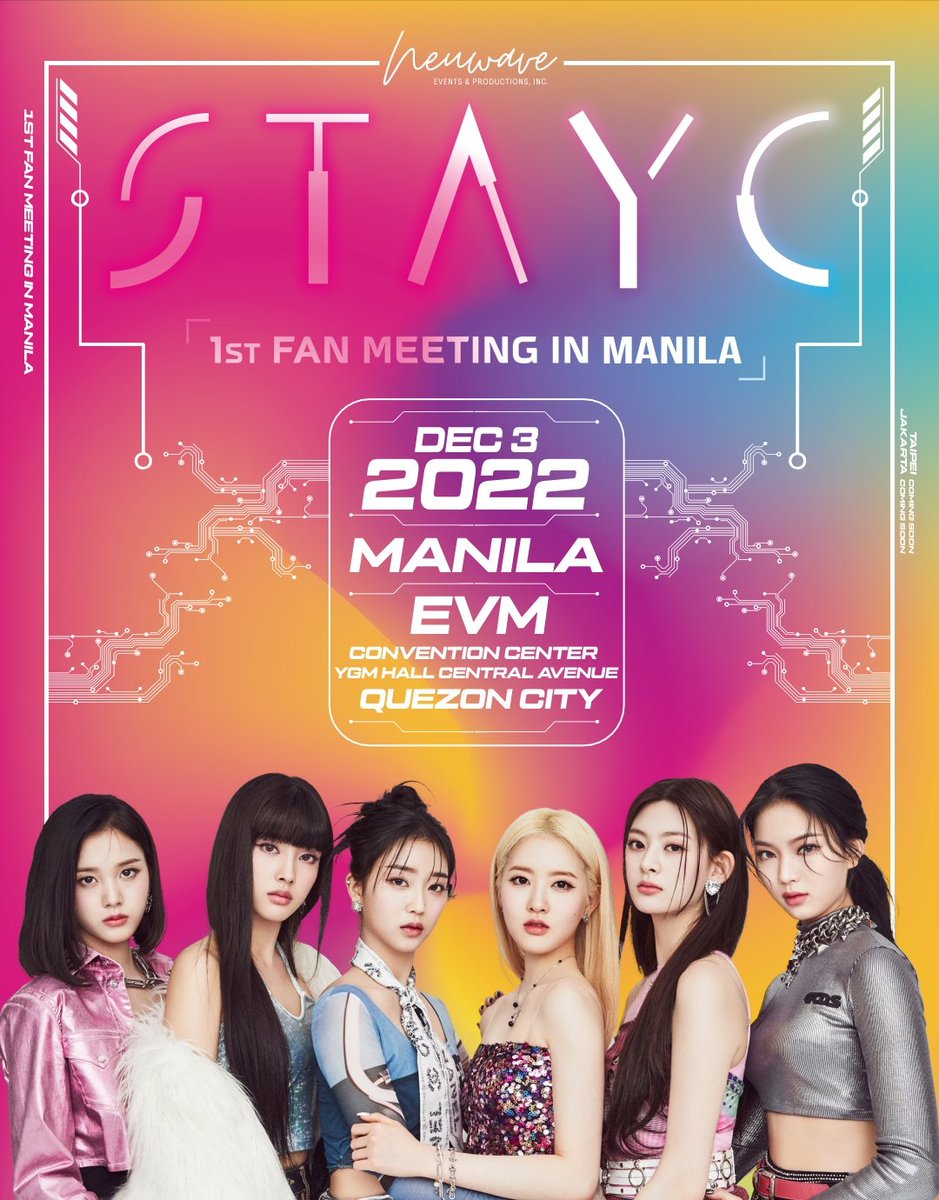 philconcerts's tweet photo. JUST ANNOUNCED: STAYC IS COMING TO MANILA!

STAYC 1st Fan Meeting in Manila
🗓️ December 3
📍EVM Convention Center, Quezon City

@neuwave_events https://t.co/ZnOnnCRJb6