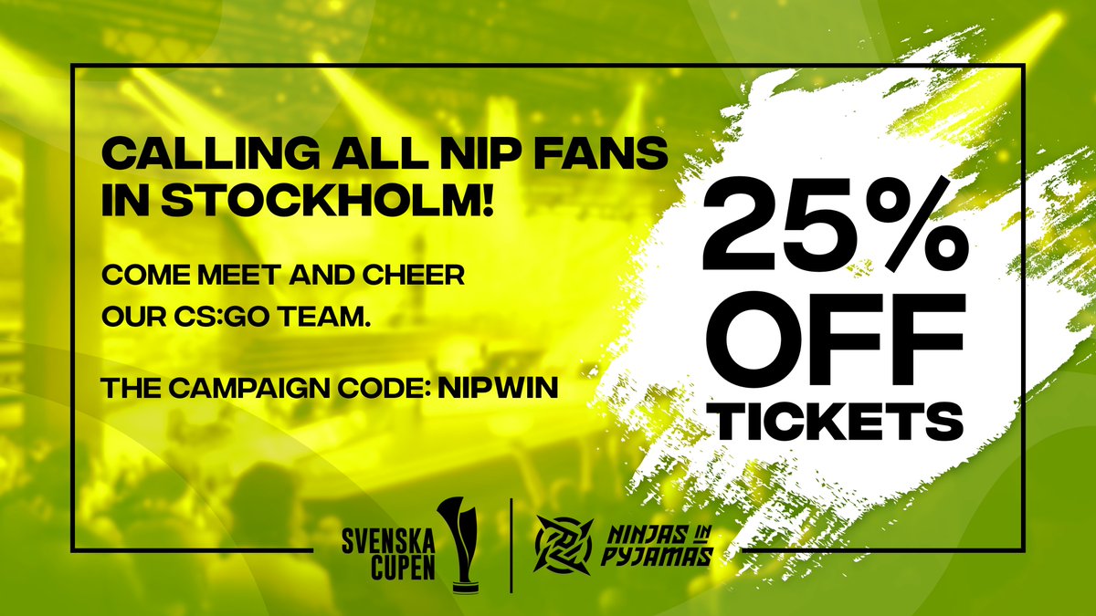 Want to see the major legends in action? 🤔 Here's your chance; Watch us play the Svenska Cupen 2022 semifinals this weekend 👀 Use Code 'NIPWIN' for 25% off your ticket 🔗 svenskacupen.gg