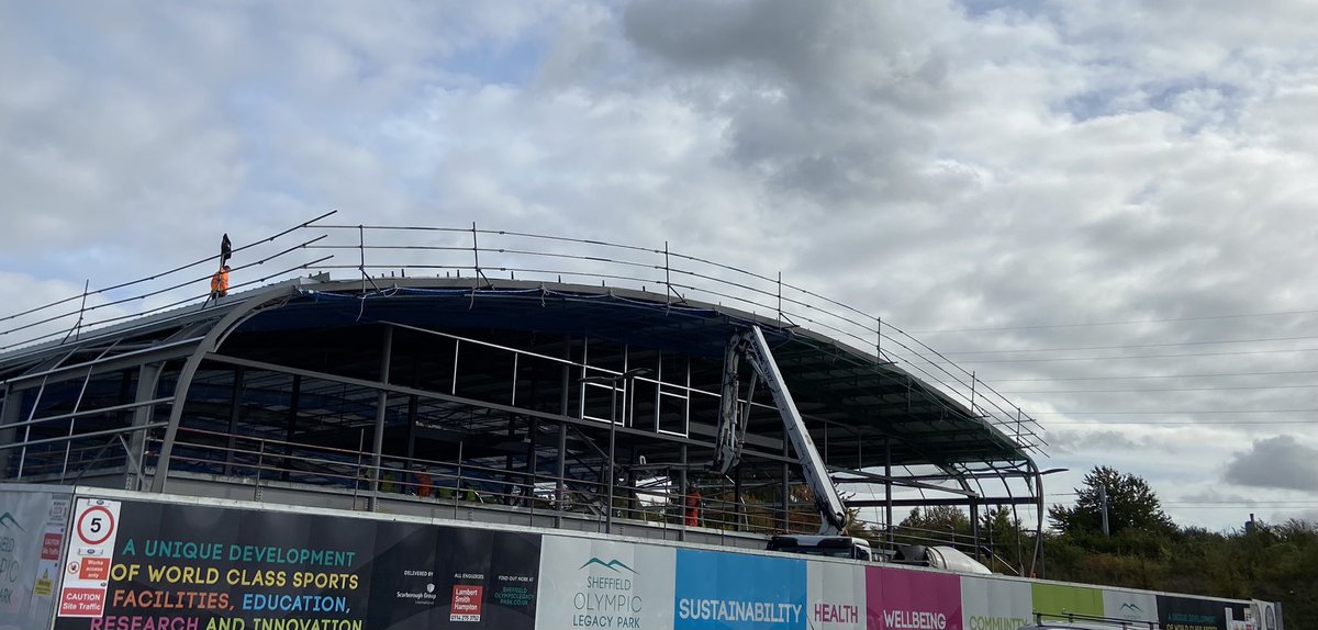 Site visit to SOLP and the Community Stadium is looking great now it’s completed and the Canon Arena starting to take shape too