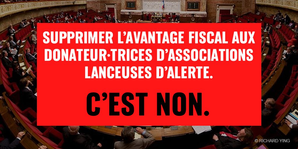 🚨Alerte ! Les dons d’associations lanceuses d’alerte sont menacés.

On vous explique pourquoi et comment agir pour empêcher cette mesure liberticide et dangereuse. 
👇

#TouchePasAMonAsso #PLF2023