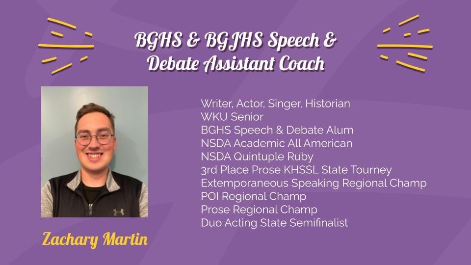 Welcome back, Coach Zack! <a href="/BGHSPurplesNews/">The Purple Spirit</a> <a href="/BGJHS/">Bowling Green Jr. High School</a>