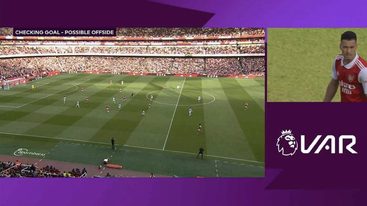 sportbible's tweet image. BREAKING: Gabriel Martinelli's opening goal for Arsenal against Liverpool was allowed to stand because of a VAR loophole