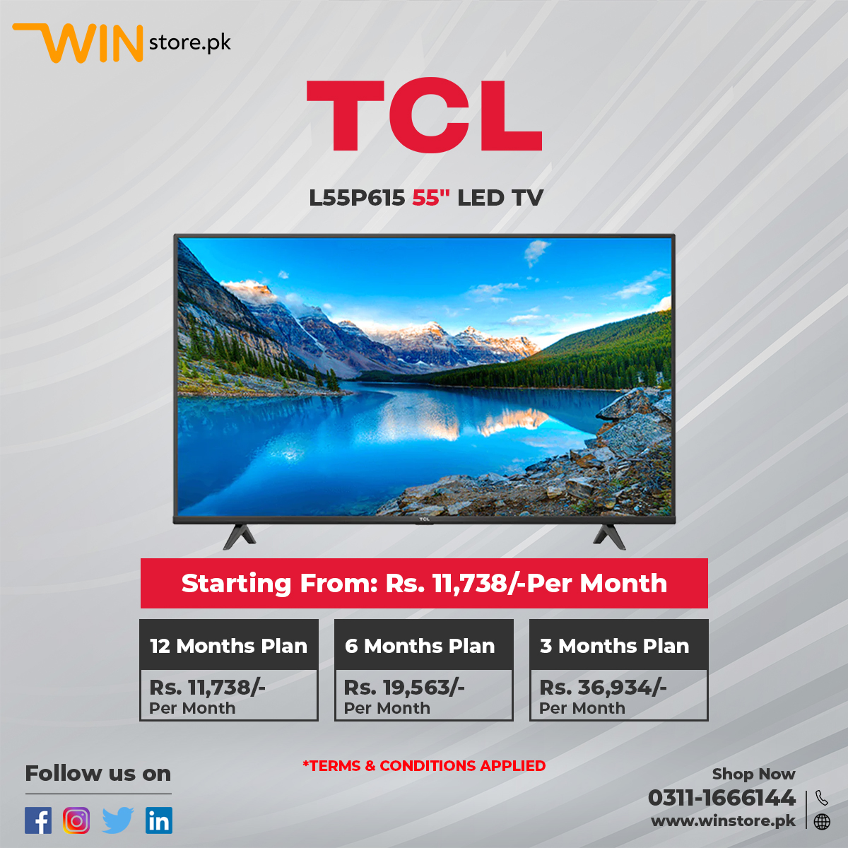Winstorepk's tweet photo. Redefine your entertainment experience. Now available on easy monthly (IJARAH) installments with no credit card requirements. 🤩
🛍️Shop now!
https://t.co/IUVoMfP16k
Download the Winstore App!
✅ No credit card requirement
✅24/7 customer service
✅Easy Return Policy
#winstore https://t.co/trFZgZn9q1