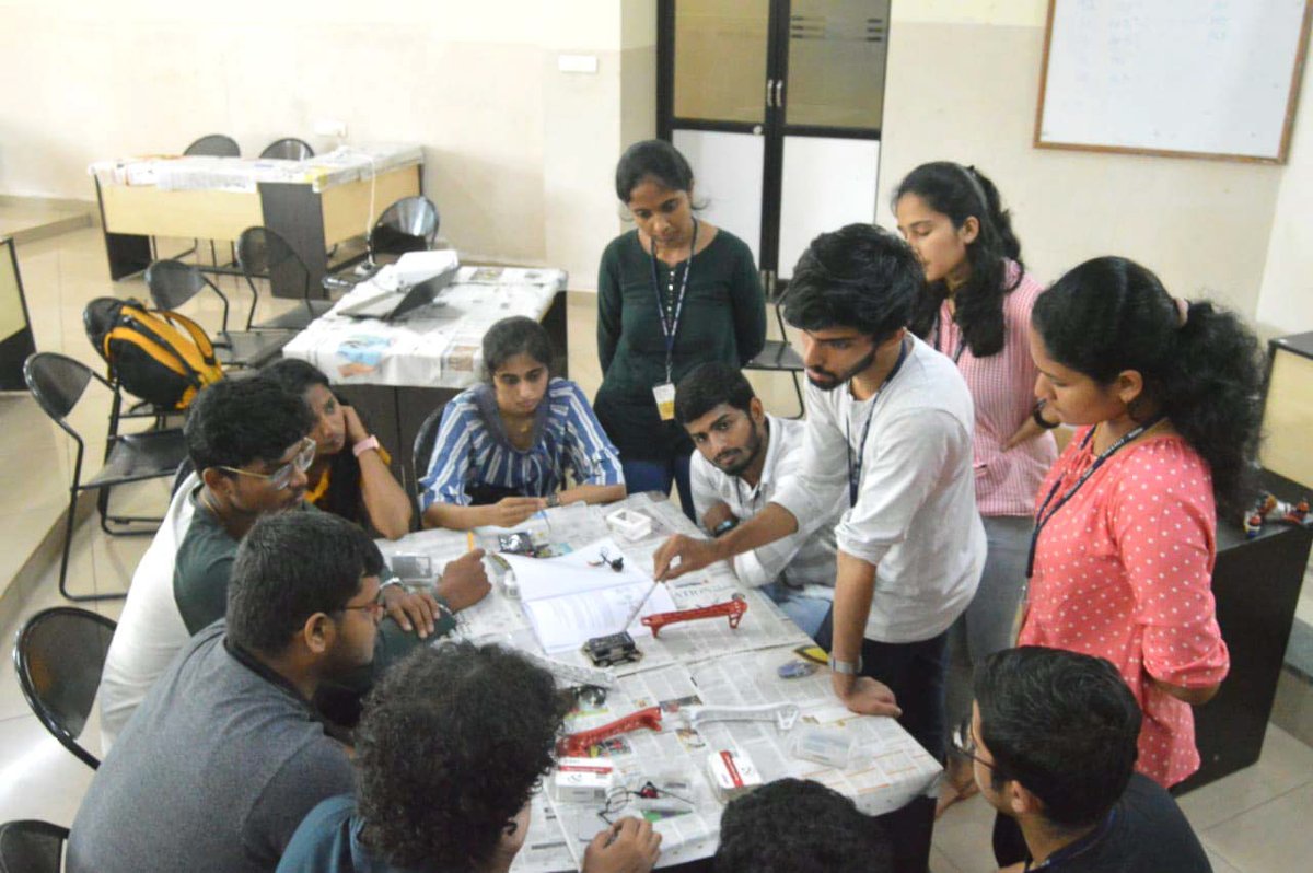 nmamitnitte's tweet photo. A glimpse of the Quadcopter Workshop organised by the Aero Club of NMAMIT. UAV building, Flight Controller Calibration, Mission Planning, Bench Testing, and Simulation were the topics covered during the workshop. 
#nitteengineering #NITTEUniversity #NMAMIT #aeroclub #workshop2022 https://t.co/BW66zsPwMJ
