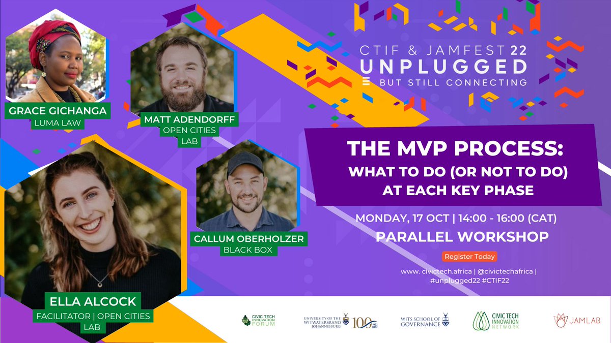 CivicTechAfrica's tweet photo. (1/3) This workshop will share lessons learned from the creation of two successful MVP’s, namely, MyCandidate Corporation (which allowed users to find out who was running for election in a ward simply by typing a location into the search bar) and... https://t.co/kKLFYhJ648