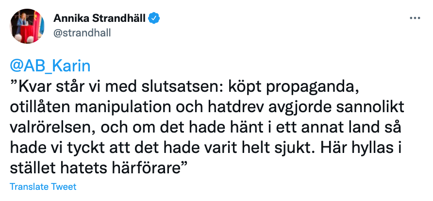 Att Aftonbladet torgför en svensk version av "Stop the count" är illa nog, men att en minister gör det är faktiskt en katastrof för demokratin.