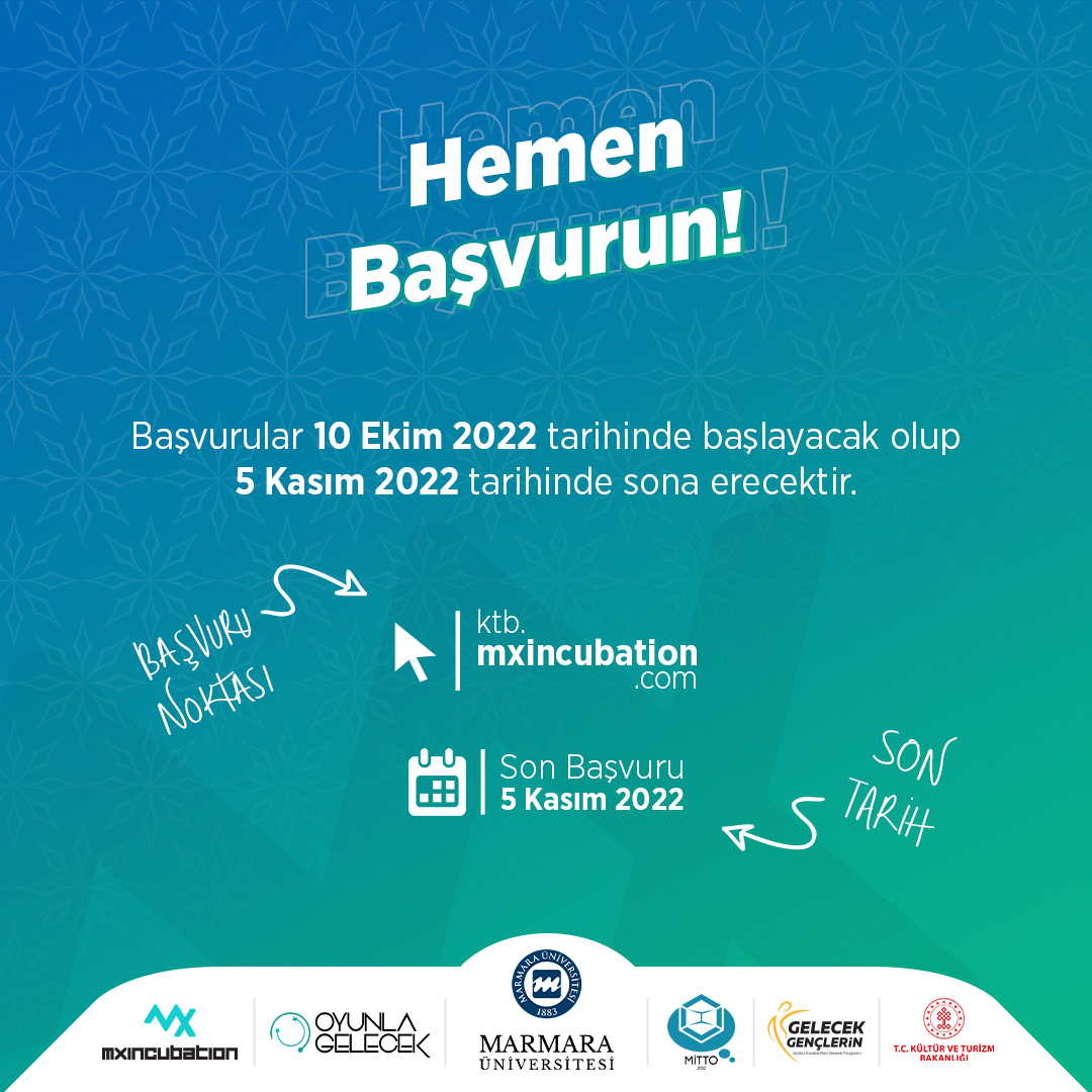 Mxincubation Yaratıcı Kültür Endüstrileri Ön Kuluçka Programı Başvuruya açılmıştır.

Asya Mitolojisi ve Tarihi temalı Dijital Girişimcilik projelerinin kabul edileceği bu programa belirtilen linkten ulaşabilirsiniz.

Başvuru için: ktb.mxincubation.com