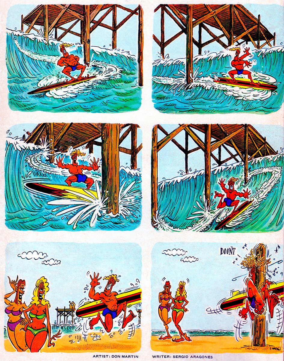『MAD』マガジンの傑作1ページ漫画。

Paul Coker Jr.
Don Martin
Sergio Aragones

センスのイイ絵とユーモア。
まさに漫画の教科書。
モンキー・パンチ先生もMADに憧れ、勉強したのだ。
(いずれも私の私物の古いMADマガジンからスキャン) 