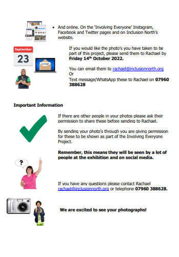 InvolvingPhoto's tweet photo. The Involving Everyone photo project and exhibition shares the lives of people with profound and multiple learning disabilities. For the next part of the project we are inviting people to take photos of the things that are important Click here https://t.co/unHn0clMz7 #photography https://t.co/FYox7o4XY9
