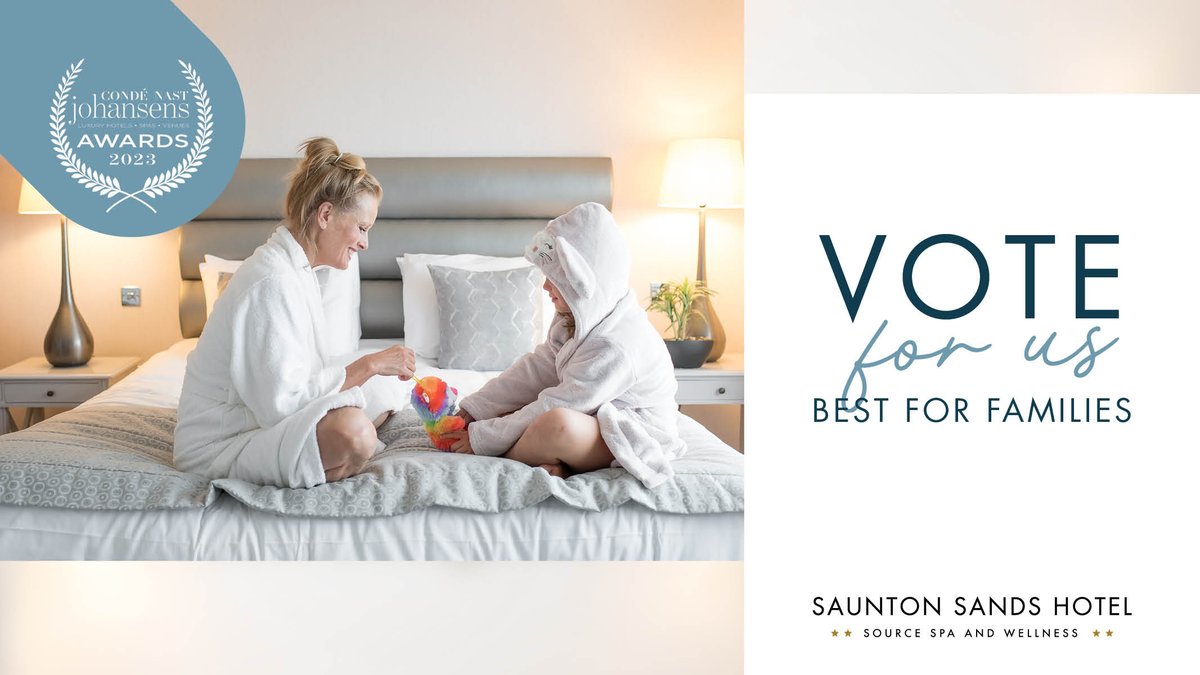 Saunton Sands Hotel (@sauntonsandshot) on Twitter photo We're in the top 3!
We have been shortlisted in the '๐๐ฒ๐๐ ๐ณ๐ผ๐ฟ ๐๐ฎ๐บ๐ถ๐น๐ถ๐ฒ๐' category and would love it if you could vote for us!
hank you for all your support so far. โค๏ธ
๐ฉ๐ข๐ง๐ ๐๐๐ฅ๐ ๐johansens.com/awards/
Voting ends 24th October.
#CNJAwards @brendhotels We're in the top 3!
We have been shortlisted in the '๐๐ฒ๐๐ ๐ณ๐ผ๐ฟ ๐๐ฎ๐บ๐ถ๐น๐ถ๐ฒ๐' category and would love it if you could vote for us!
hank you for all your support so far. โค๏ธ
๐ฉ๐ข๐ง๐ ๐๐๐ฅ๐ ๐johansens.com/awards/
Voting ends 24th October.
#CNJAwards @brendhotels