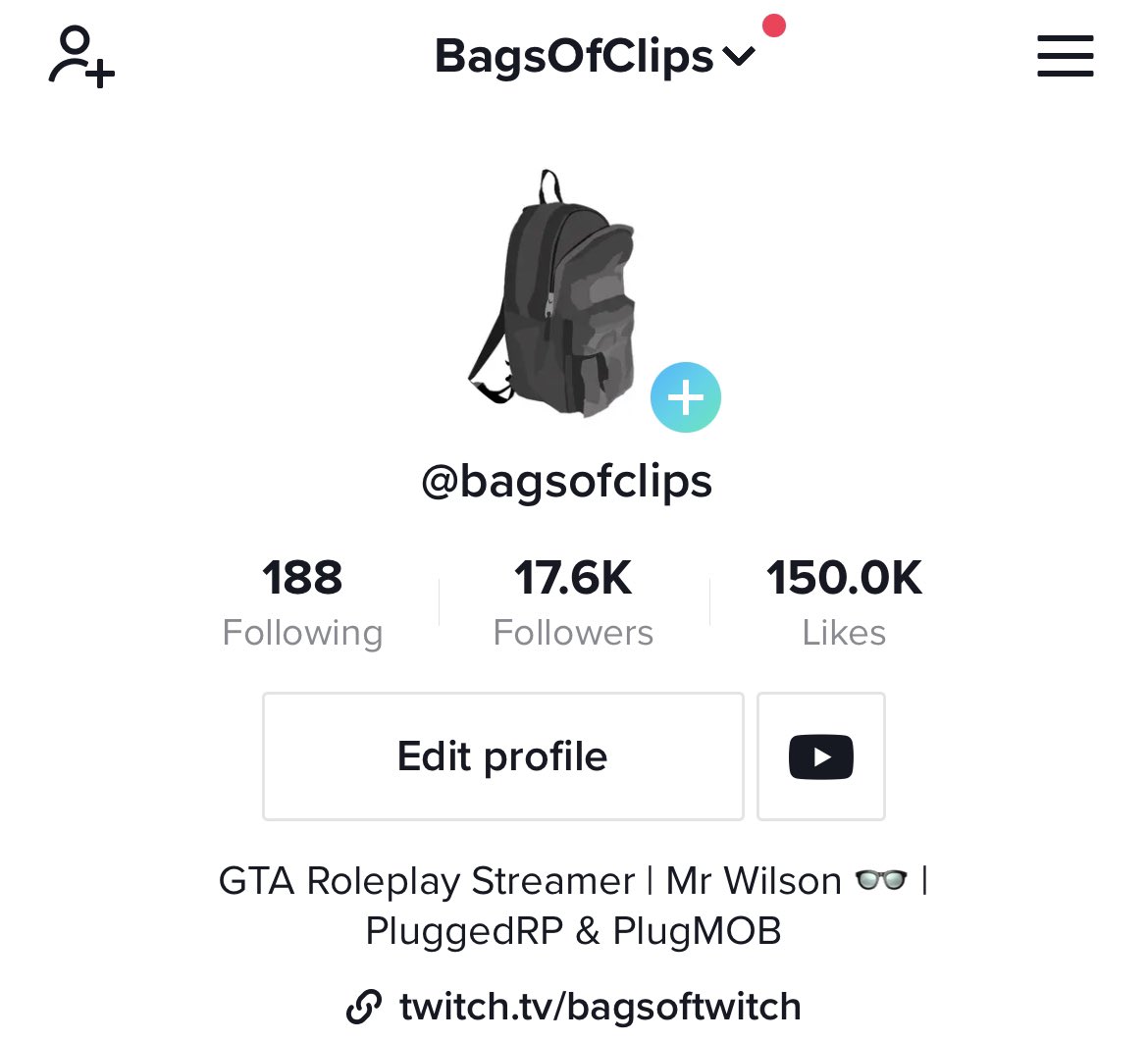 Thanks to everyone who’s been supporting me throughout this journey! 150K likes #feelsgoodman

Gonna be taking a few days off streaming - will be back on Thursday night & hopefully again Saturday before I go on holiday for a week. See you in the next one! ♥️🎒 #PluggedRP #PlugMOB
