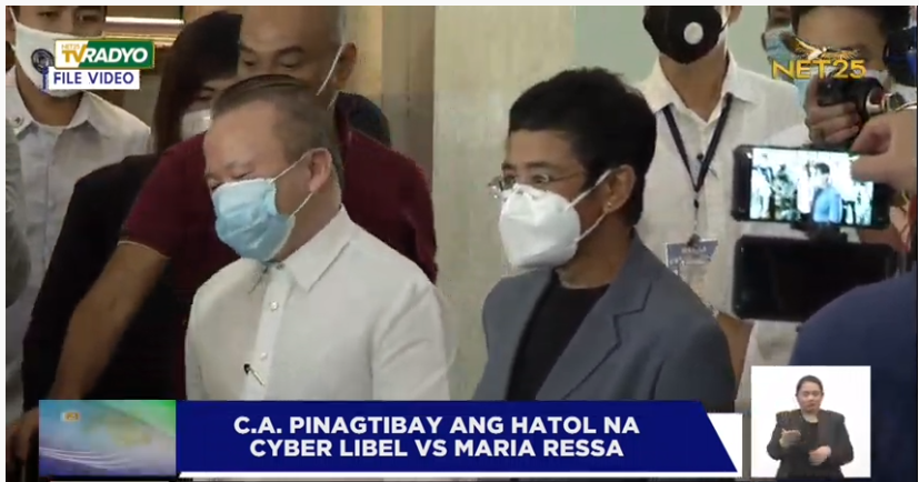 NET25TV's tweet photo. Motion for reconsideration ni Maria Ressa sa cyberlibel conviction, ibinasura ng Court of Appeals.I via Moira Encina #NET25News https://t.co/x9vbC5uo5G