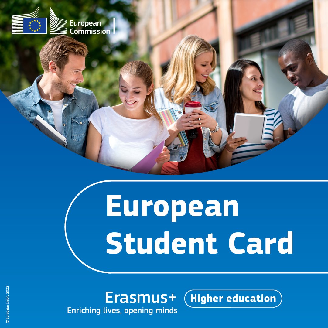 ChristophidouEU's tweet photo. Find out everything there is on the #EuropeanStudentCard 🪪
The one-stop shop with:
📑 all your data, easily accessible & recognised across all #Erasmusplus countries
🛤 information on your mobility
💡ideas & tools to enhance your experience
👉 https://t.co/iQWR58a05D https://t.co/cURevhLWrZ