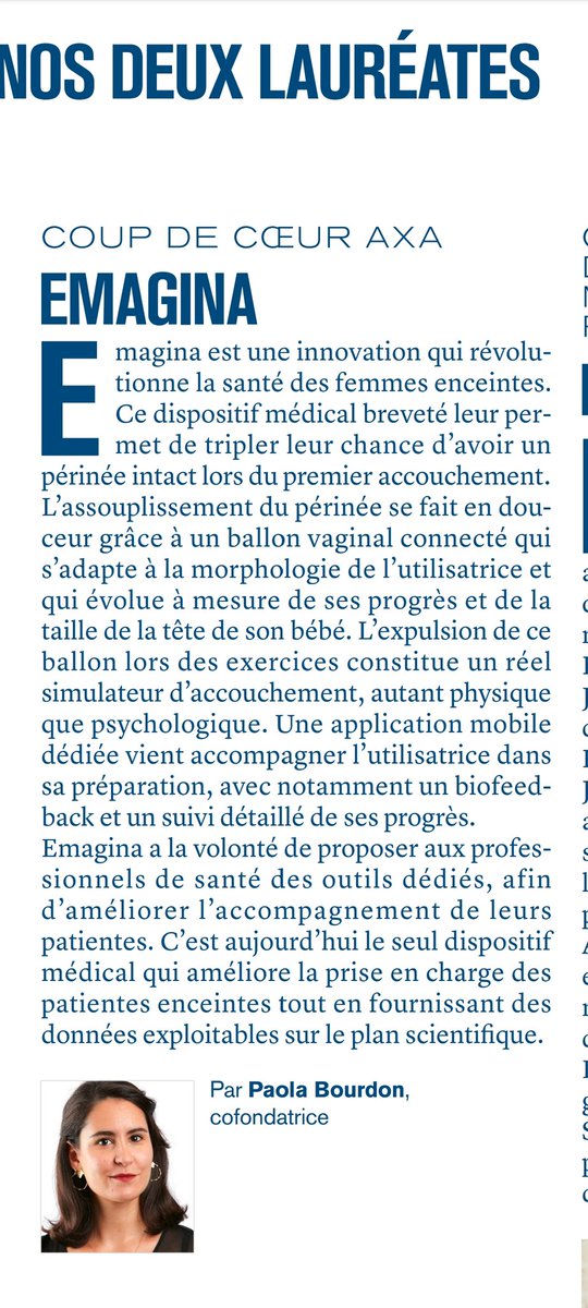 🎊 Place aux Prix Tech For Women 2022 🎊
🥇 <a href="/coguillemin/">Corinne Guillemin</a> <a href="/AXAFrance/">AXA France</a> récompense <a href="/Bourdon_Paola/">Paola Bourdon</a> fondatrice d'Emagina, une solution qui prépare le périnée des femmes enceintes à l'accouchement. 👌#thinktankmc #agirpoutlegalite <a href="/ConnectLeadersC/">Connecting Leaders Club</a>