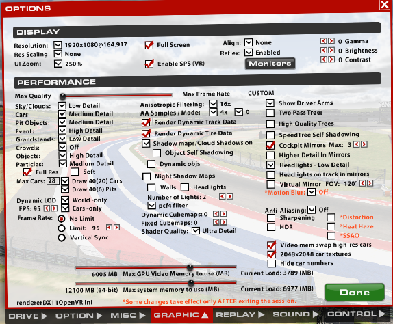 iRacer_HIROTO's tweet photo. #iRacing 
#SteamVR 
#Pimax 5k Super #Pitools

それぞれの設定です。

120fpsは、フォーミュラでギリギリ。GTはNG。
90fpsは、張り付きのはずです。

おすすめ設定、ございましたらご指摘ください<(_ _)> https://t.co/UPXigYCuLC
