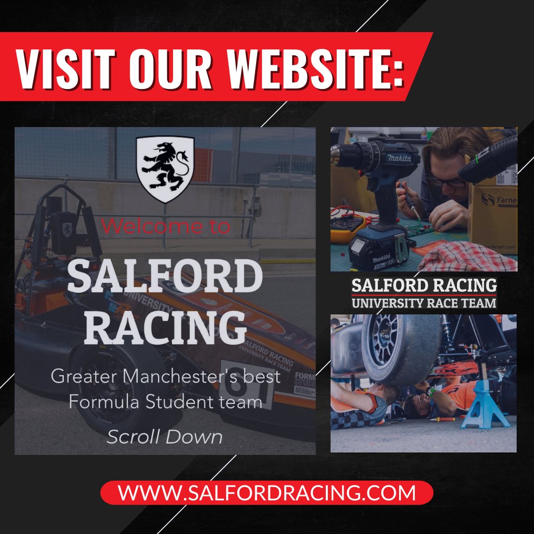 SalfordRacing's tweet photo. With the new Formula Student season starting, it means there will be new content being uploaded to our Salford Racing Website!👀

Visit our website to view the team’s newest articles, sponsorships and updates regarding Formula Student 2023.

🔗: https://t.co/2qJVdvUfre https://t.co/V8wUUE6JiQ