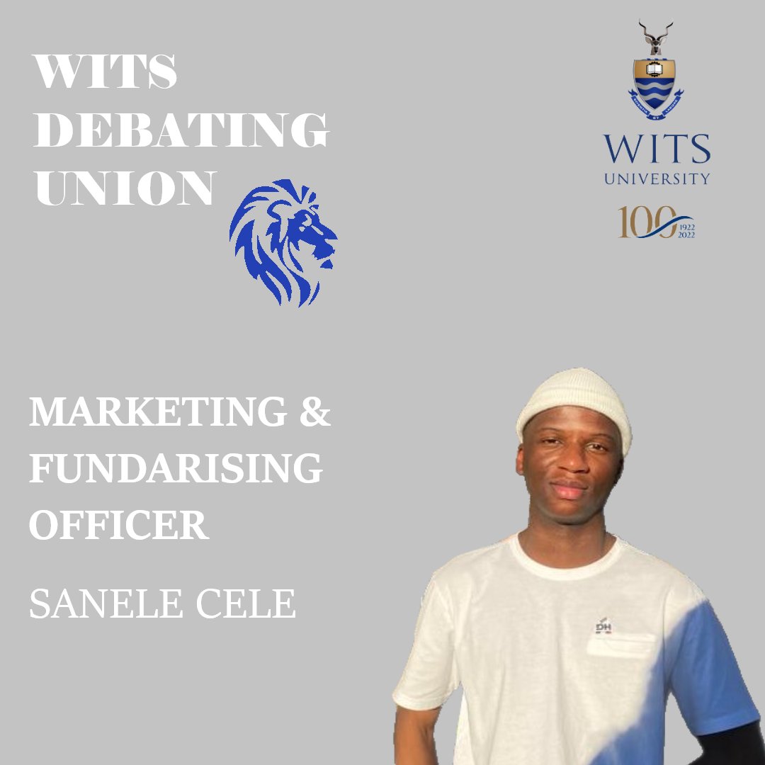WitsDebating's tweet photo. Marketing &amp; Fundraising Officer 2022/2023: Sanele Cele https://t.co/Ar33GpOmi1