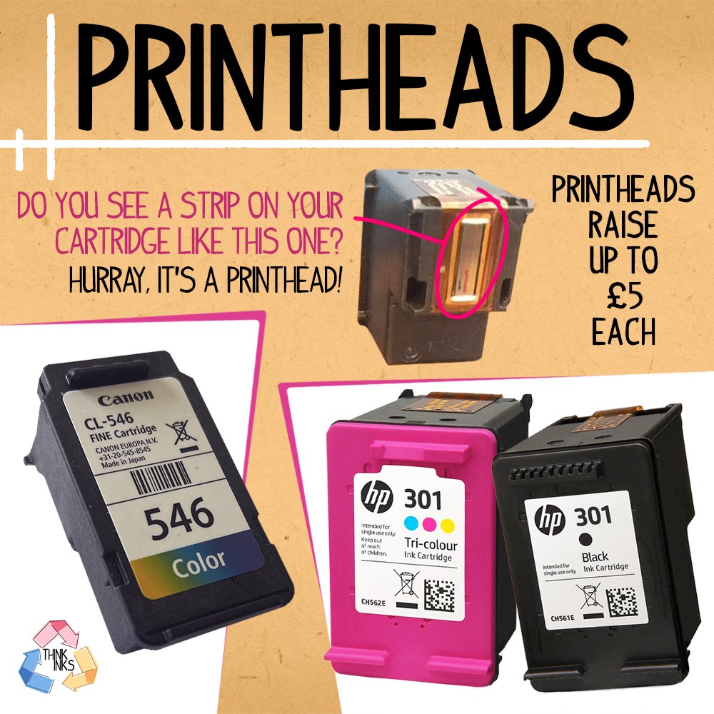 NgateDereham's tweet photo. Our first scheme in #RecycleWeek2022 is with @ThinkInksUK.We can recycle ink cartridges and print heads and have boxes at Northgate, @DSFC1, Nationwide + Sowerbys in Dereham. @NgateCouncil gets money for recycling the print heads (Canon + HP). So please start collecting! #recycle https://t.co/hF7k642F48