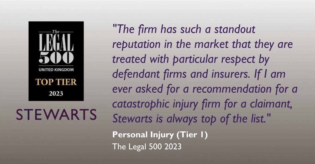 Stewarts Spinal Injury (@stewartsspinal) on Twitter photo Our #personalinjury team has been top ranked in <a href="/thelegal500/">The Legal 500</a> for 20 consecutive years. The "standout" team deals with the most complex, high-value catastrophic personal injury claims, acting for clients who have suffered life-changing injuries.
stewartslaw.com/expertise/pers⦠Our #personalinjury team has been top ranked in <a href="/thelegal500/">The Legal 500</a> for 20 consecutive years. The "standout" team deals with the most complex, high-value catastrophic personal injury claims, acting for clients who have suffered life-changing injuries.
stewartslaw.com/expertise/persā¦