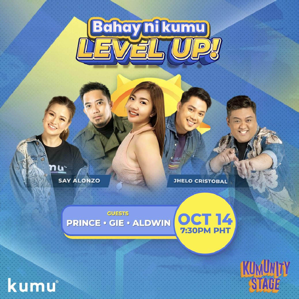 Gold na gold ang kwentuhan this Friday as we talk to 3 kumu gold badgers na paborito niyo! Tatambay sa <a href="/BNKLevelUp/">Bahay ni Kumu Level Up!</a> sina <a href="/giecayetano/">Angie Cayetano</a> , Aldwin Steven at <a href="/jepprih/">Jeffrey “Prince” Hernandez</a>. Alamin natin ang secret nila sa pagiging top tier influencers this Friday, 7:30pm <a href="/kumuPH/">Kumu - Pinoy Live Streaming App</a> <a href="/sayalonzo/">Say Alonzo</a> <a href="/MrsWise03/">Tina Perez</a>