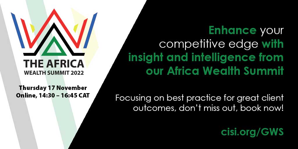 CISI's tweet photo. You’re invited to our Africa Wealth Summit this November! Don’t miss out on what was described as ‘invaluable’ and a ‘must-attend’ event in 2021, book your place now: https://t.co/aZ1HNu3z3Z
#globalwealthsummit #CPD #wealthmanagement #YourCompetitiveEdge https://t.co/A9bLPZ8slu