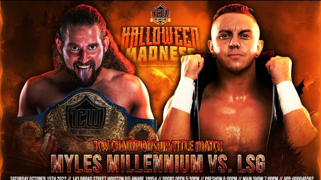 1cwprezhardy's tweet image. This Saturday Night in Houston , DE 
The Champion @MylesMillennium faces @LeonStGiovanni @1CWProWrestling &amp;amp; @CCWAction 
Choke Slammin
Cancer