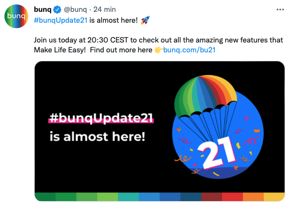 stef_Compare's tweet photo. bunq lance son Update21 aujourd'hui Ă 20h30.
Ce que nous savons Ă ce sujet et surtout le changement des frais sur bunq business
đhttps://t.co/W4UIgblGr6
#neobanque #BanquePro @bunq https://t.co/0X7qrqVIj9