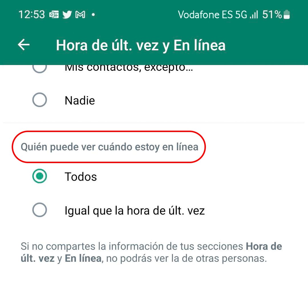 vodafone_es's tweet photo. 📰 ¡Hay novedades en WhatsApp! 

Por fin puedes elegir quién ve si estás o no en línea (además de tu última hora de conexión). 

Está disponible para iOS y Android, pero no para todos los usuarios. Se irá implementando poco a poco. 

Ajustes > Cuenta > Privacidad https://t.co/o5jqXdTtIB