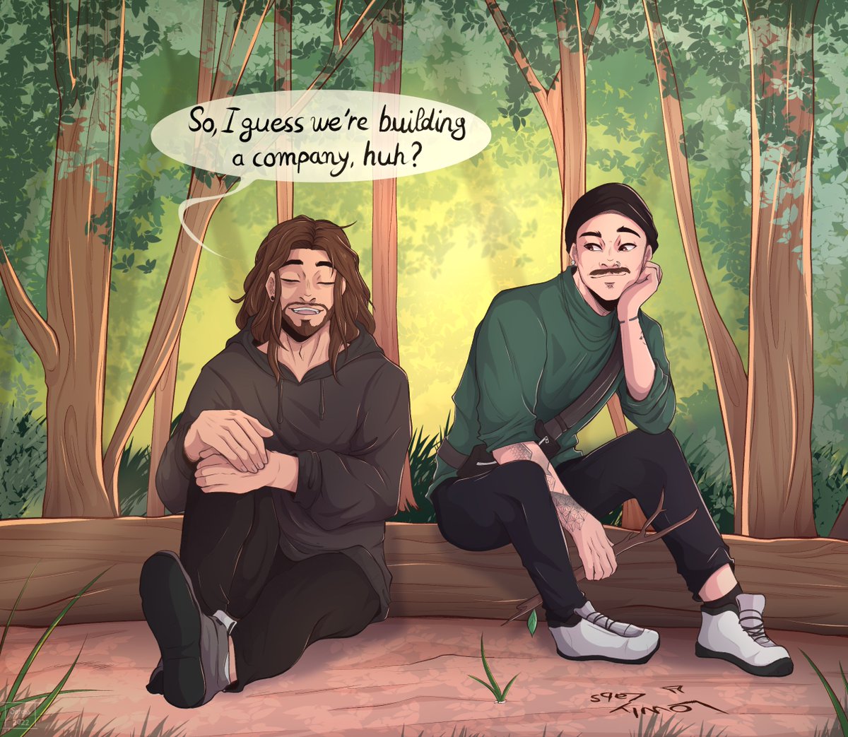 We're the first company in web3 illustrating our progress, &amp; our core team is in the midst of being immortalised ✨ 

Meet <a href="/LowlyLyricist/">Jacob Lee</a> &amp; <a href="/sethseventy8/">78</a> 👇

Who will be the first community member drawn into our history? 
RT this &amp; let's see....