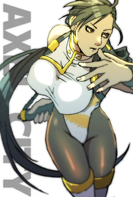 セクシーなお姉さんが描きたくなったのでアクセルシティのレェイディさんを落書きしましたアクセルシティは…みんな…その…おっぱ…すごい#格ゲーキャラ描こうぜ 