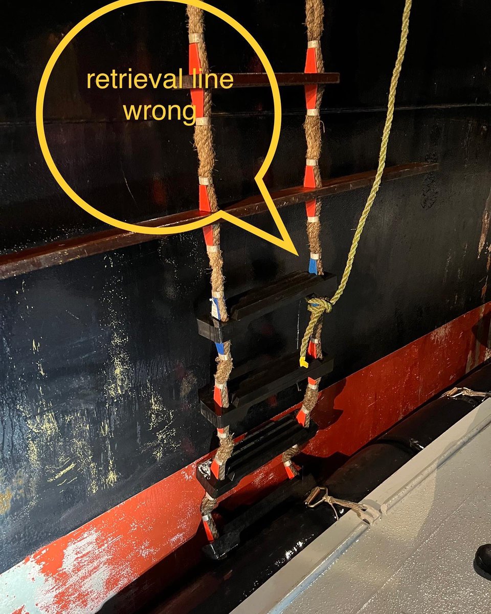 #dangerousladders 5 out of 6 vessels this week had a non compliant and therefore dangerous pilot transfer arrangement. pls report all ladders on survey.impahq.org <a href="/UKPILOTS/">UK Maritime Pilots Association (UKMPA)</a> <a href="/empapilots/">EmpaPilots</a>
